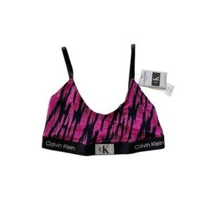 Calvin Klein Women's 1996 Bralette Palace Pink Tiger Print Size L NWT $30
